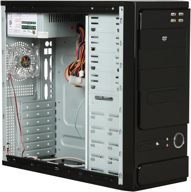 Alt view image 7 of 9 - LOGISYS Computer CS301BK Black Solid 6.0mm SECC metal ATX Mid Tower Computer Case 480W Power Supply