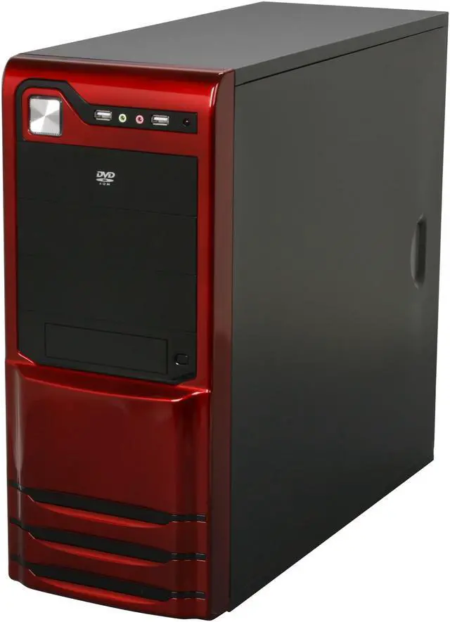 Main image of LOGISYS Computer CS308RD Red / Black Steel / Plastic ATX Mid Tower Computer Case 480W Power Supply