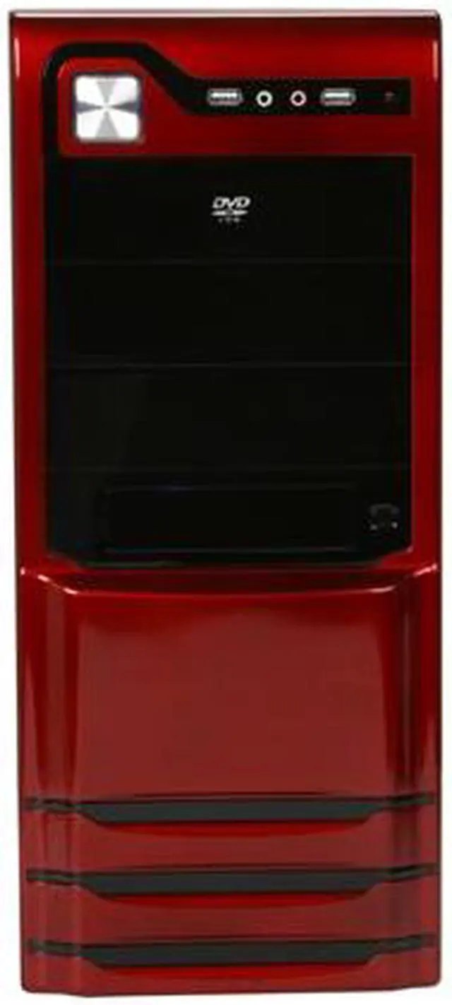 Alt view image 2 of 9 - LOGISYS Computer CS308RD Red / Black Steel / Plastic ATX Mid Tower Computer Case 480W Power Supply