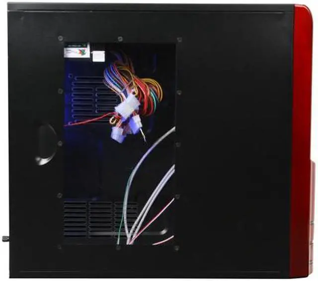 Alt view image 4 of 9 - LOGISYS Computer CS308RD Red / Black Steel / Plastic ATX Mid Tower Computer Case 480W Power Supply