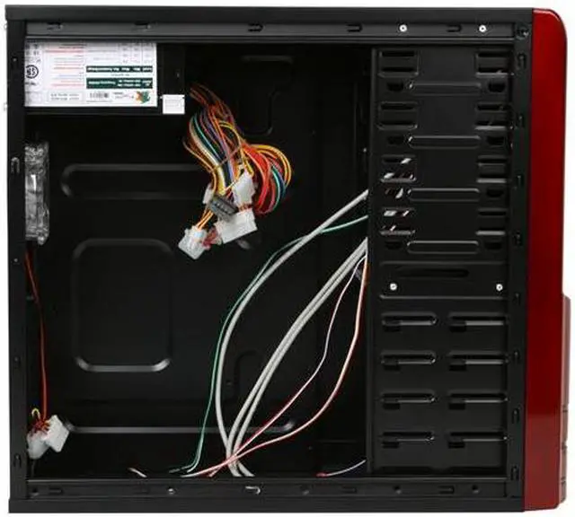 Alt view image 6 of 9 - LOGISYS Computer CS308RD Red / Black Steel / Plastic ATX Mid Tower Computer Case 480W Power Supply