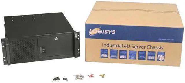 Alt view image 7 of 7 - Logisys CS4801BK Black 4U Rackmount Server Case 3 External 5.25" Drive Bays