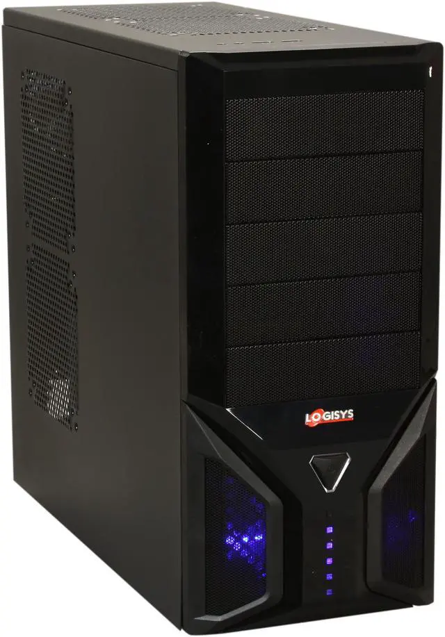 Main image of LOGISYS Computer CS1202BK Black ABS + Mesh bezel , SECC 0.6mm ATX Mid Tower Computer Case