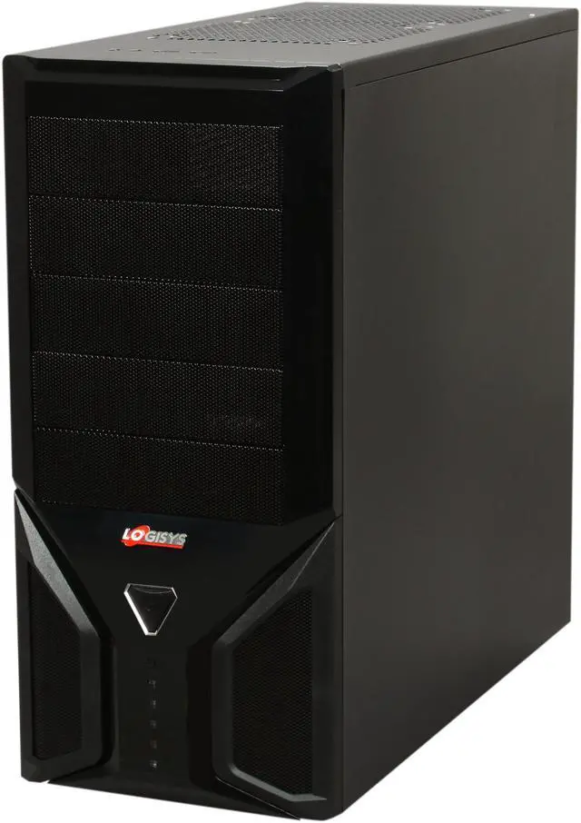 Alt view image 3 of 10 - LOGISYS Computer CS1202BK Black ABS + Mesh bezel , SECC 0.6mm ATX Mid Tower Computer Case
