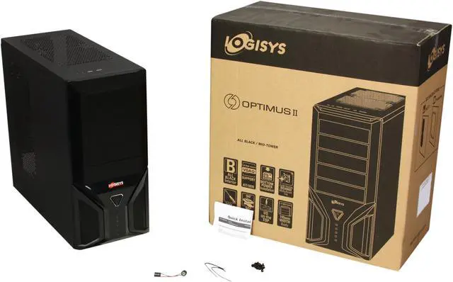 Alt view image 10 of 10 - LOGISYS Computer CS1202BK Black ABS + Mesh bezel , SECC 0.6mm ATX Mid Tower Computer Case