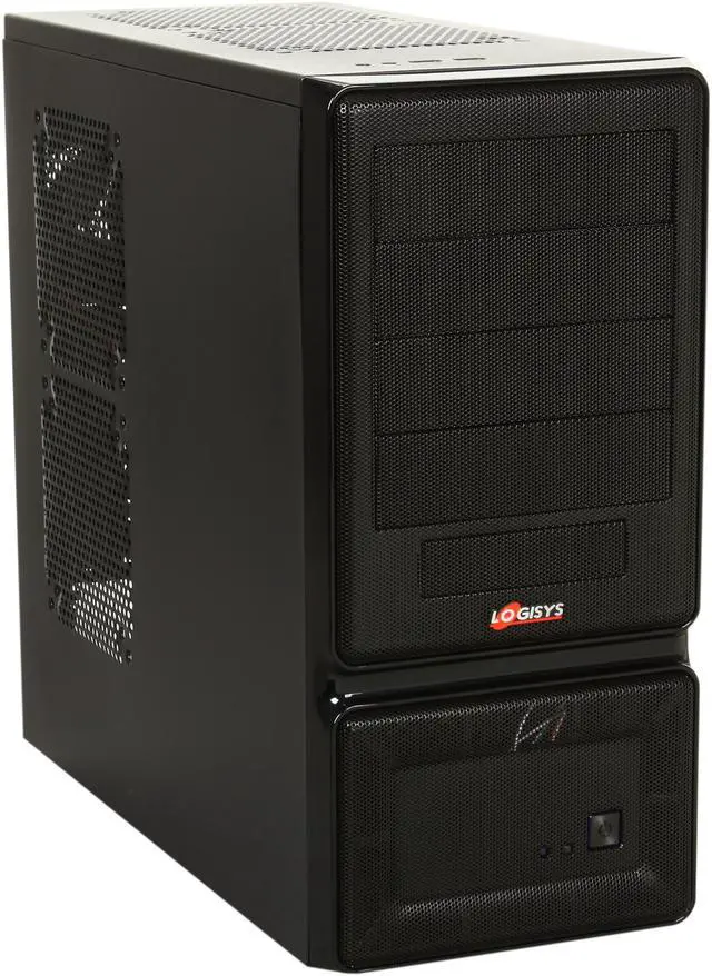 Main image of LOGISYS Computer CS2008XBK Black ABS + Mesh bezel, SECC 0.6mm ATX Mid Tower Computer Case