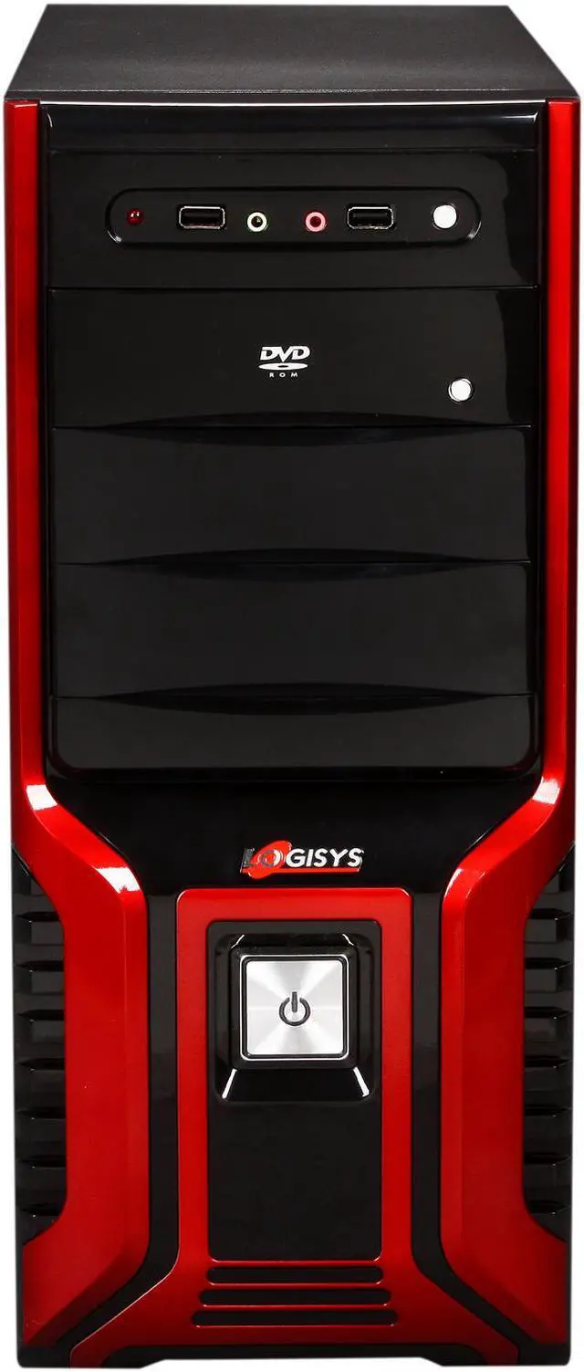 Alt view image 2 of 6 - LOGISYS Computer CS368RB Red & Black Steel ATX Mid Tower Computer Case 480W Power Supply