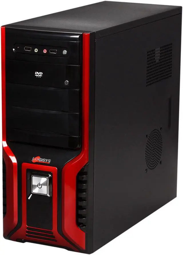 Alt view image 3 of 6 - LOGISYS Computer CS368RB Red & Black Steel ATX Mid Tower Computer Case 480W Power Supply