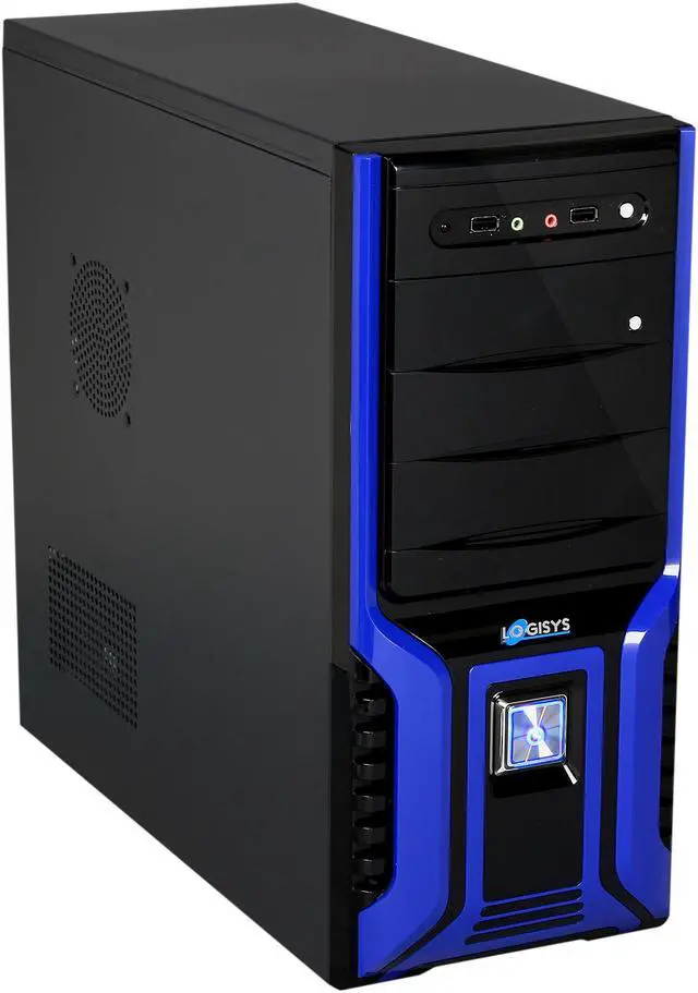 Main image of LOGISYS Computer 368 SOHO CS368BB Black / Blue Steel / Plastic Computer Case 480W Power Supply