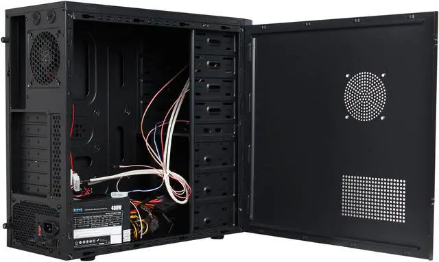 Alt view image 5 of 9 - LOGISYS Computer 368 SOHO CS368BB Black / Blue Steel / Plastic Computer Case 480W Power Supply