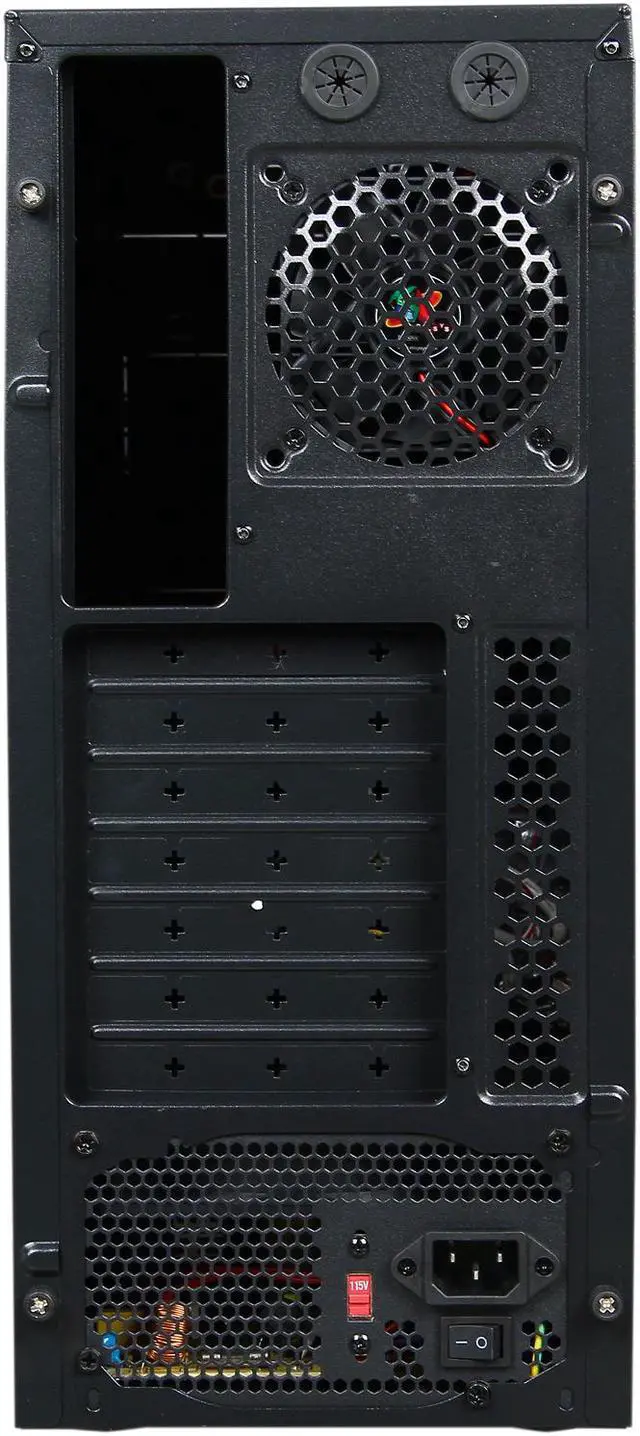 Alt view image 8 of 9 - LOGISYS Computer 368 SOHO CS368BB Black / Blue Steel / Plastic Computer Case 480W Power Supply