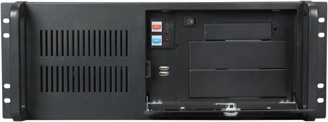 Alt view image 2 of 7 - Logisys CS4801H Black 1.2MM Steel 4U Rackmount Industrial Server Case 2 External 5.25" Drive Bays