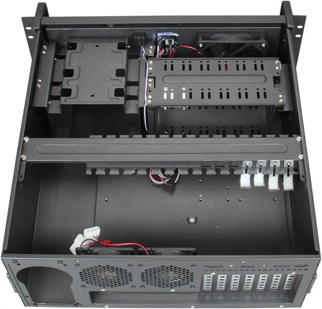 Alt view image 5 of 7 - Logisys CS4801H Black 1.2MM Steel 4U Rackmount Industrial Server Case 2 External 5.25" Drive Bays