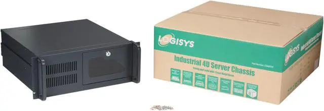 Alt view image 7 of 7 - Logisys CS4801H Black 1.2MM Steel 4U Rackmount Industrial Server Case 2 External 5.25" Drive Bays