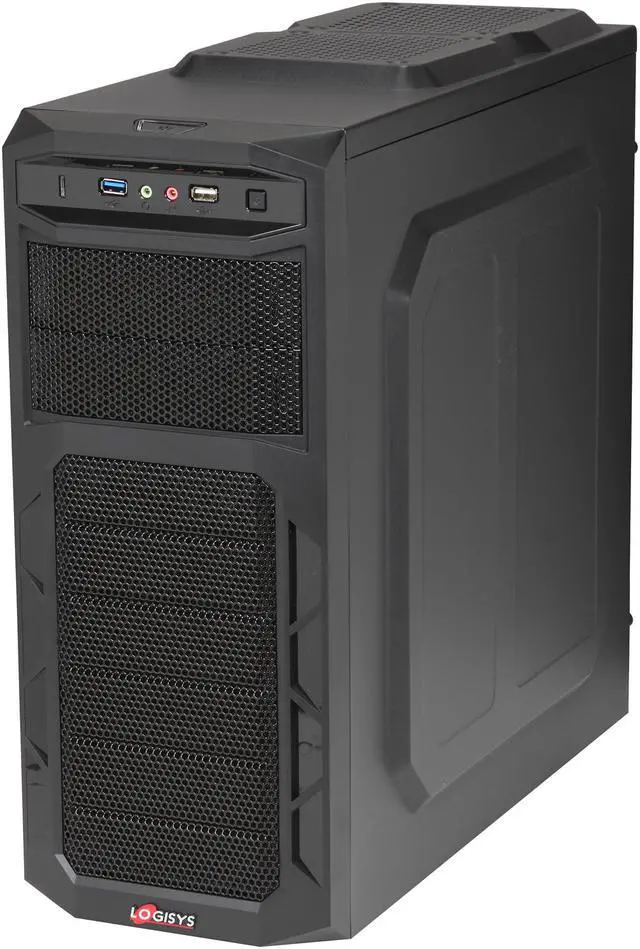 Alt view image 3 of 9 - LOGISYS Computer CS369BK ATX Mid Tower Computer Case with 480W Power Pupply