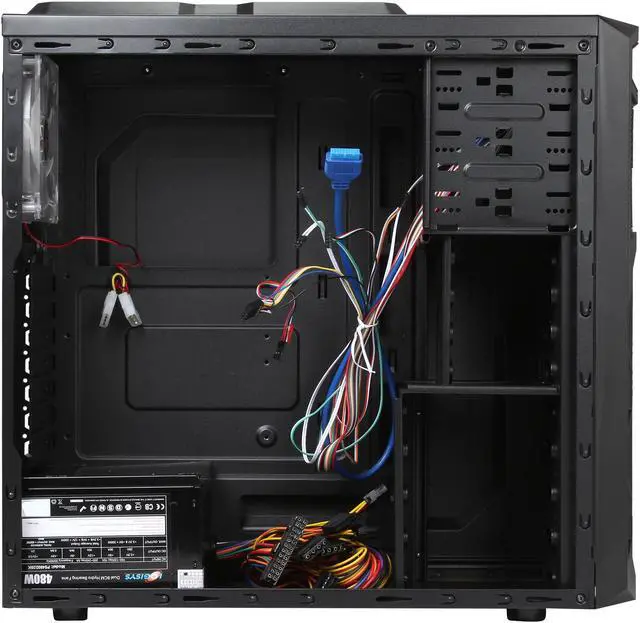 Alt view image 6 of 9 - LOGISYS Computer CS369BK ATX Mid Tower Computer Case with 480W Power Pupply