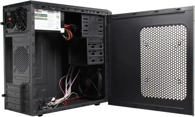 Alt view image 5 of 9 - LOGISYS Computer CS136BK Micro ATX Computer Case with 480W Power Supply