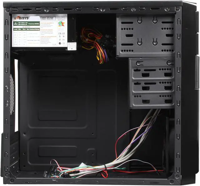 Alt view image 6 of 9 - LOGISYS Computer CS136BK Micro ATX Computer Case with 480W Power Supply