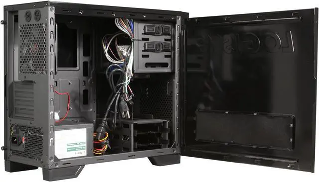 Alt view image 5 of 9 - LOGISYS Computer CS706BK Black SECC mATX Mid Tower/Micro ATX Mid Tower Computer Case 480W Power Supply
