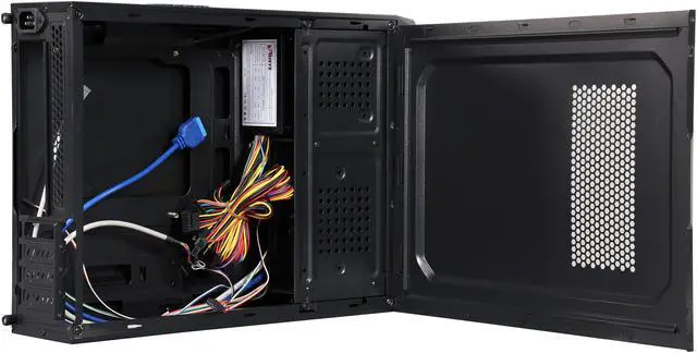 Alt view image 6 of 9 - LOGISYS Computer CS6802BK Black SGCC Micro ATX Slim Case Computer Case 350W Power Supply