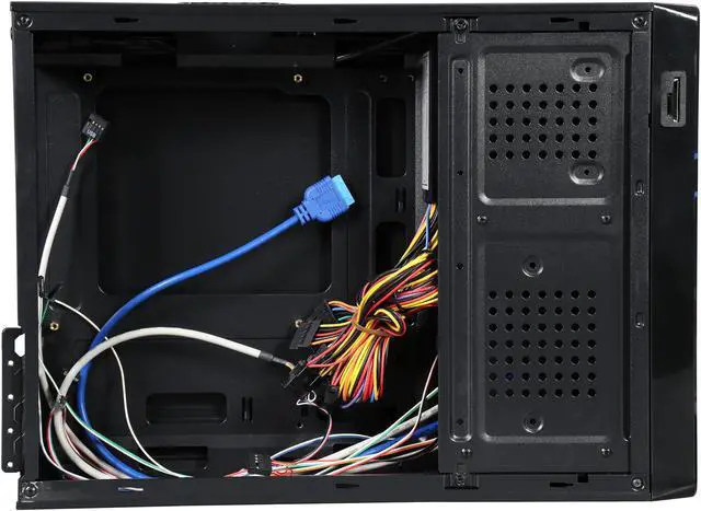 Alt view image 7 of 9 - LOGISYS Computer CS6802BK Black SGCC Micro ATX Slim Case Computer Case 350W Power Supply