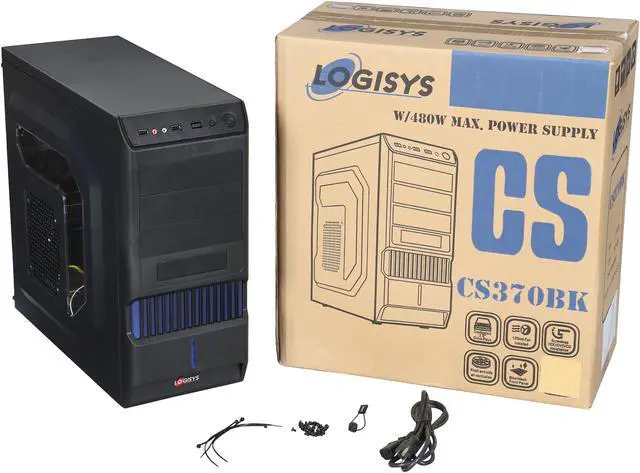 Alt view image 9 of 9 - LOGISYS Computer CS370BK Black Computer Case 480W Power Supply