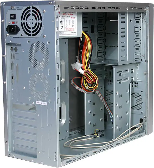 Alt view image 5 of 8 - MAXTOP Sentinel CSX-770KLS 2-Tone Steel ATX Mid Tower Computer Case 350W Power Supply