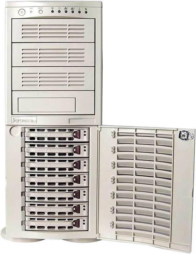 Alt view image 2 of 4 - SUPERMICRO SC742T-550 Beige 4U Chassis 550W 3x 5.25" Peripheral Drive Bay 1x 5.25" Bay For Floppy Drive External 5.25" Drive Bays