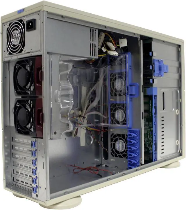 Alt view image 5 of 8 - SUPERMICRO CSE-743T-645 Beige 4U Server Case 645W Low-Noise AC power supply with PFC 2 x 5.25" Peripheral Drive Bays 1 x 5.25" Bay For Floppy Drive External 5.25" Drive Bays