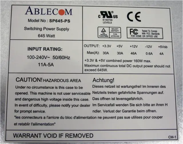 Alt view image 8 of 8 - SUPERMICRO CSE-743T-645 Beige 4U Server Case 645W Low-Noise AC power supply with PFC 2 x 5.25" Peripheral Drive Bays 1 x 5.25" Bay For Floppy Drive External 5.25" Drive Bays