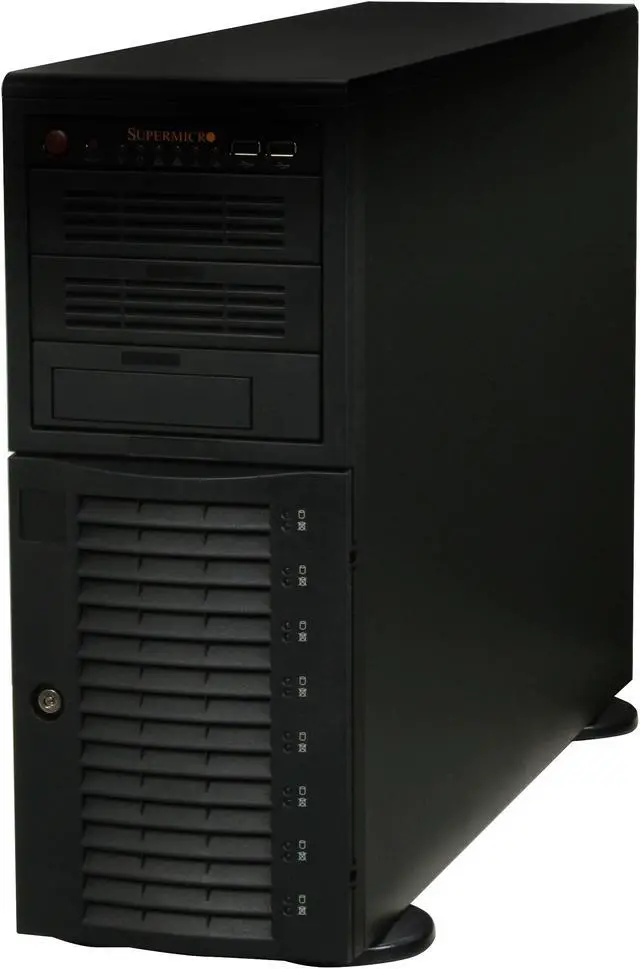 Alt view image 3 of 14 - SUPERMICRO CSE-743T-650B Black 4U Case 650W 2x 5.25" Peripheral Drive Bay 1x 5.25" Bay For Floppy Drive External 5.25" Drive Bays