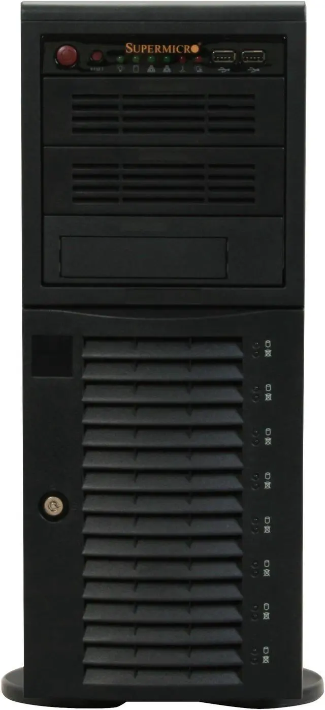 Alt view image 2 of 14 - SUPERMICRO CSE-743T-650B Black 4U Case 650W 2x 5.25" Peripheral Drive Bay 1x 5.25" Bay For Floppy Drive External 5.25" Drive Bays