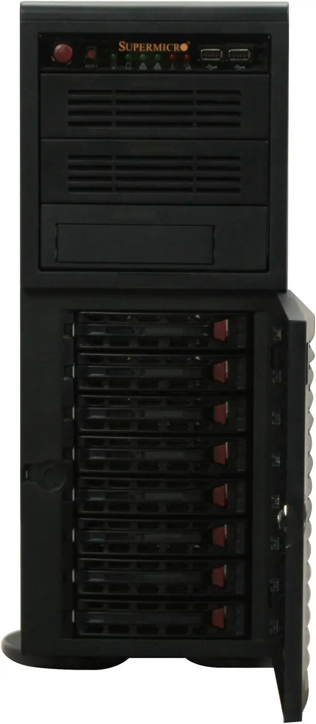 Alt view image 4 of 14 - SUPERMICRO CSE-743T-650B Black 4U Case 650W 2x 5.25" Peripheral Drive Bay 1x 5.25" Bay For Floppy Drive External 5.25" Drive Bays