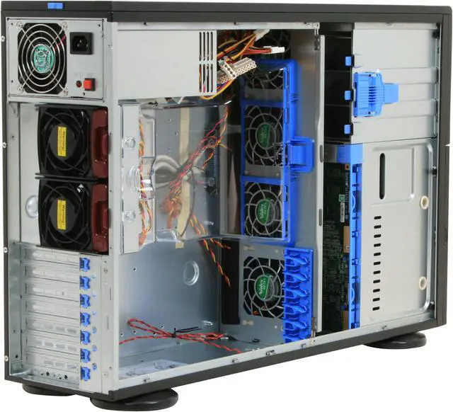 Alt view image 8 of 14 - SUPERMICRO CSE-743T-650B Black 4U Case 650W 2x 5.25" Peripheral Drive Bay 1x 5.25" Bay For Floppy Drive External 5.25" Drive Bays