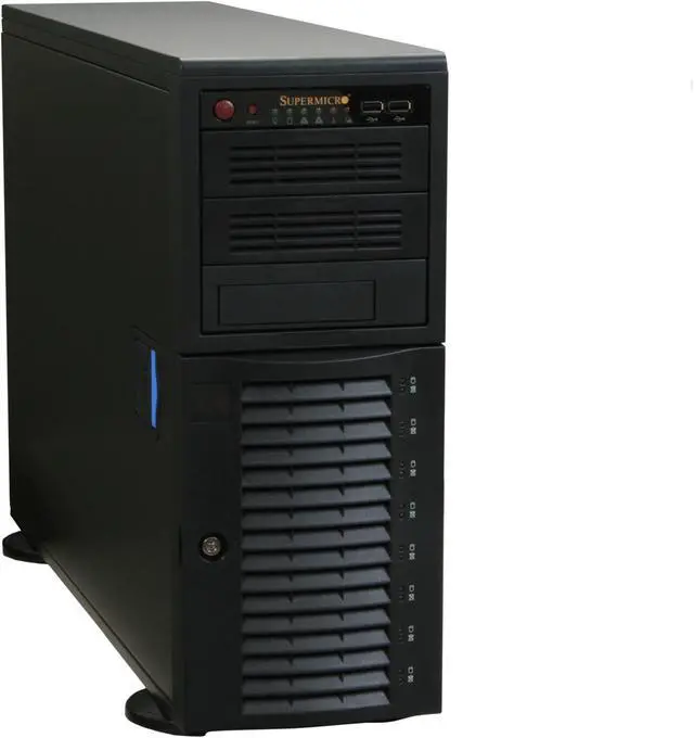 Main image of SUPERMICRO CSE-743T-650B Black 4U Case 650W 2x 5.25" Peripheral Drive Bay 1x 5.25" Bay For Floppy Drive External 5.25" Drive Bays
