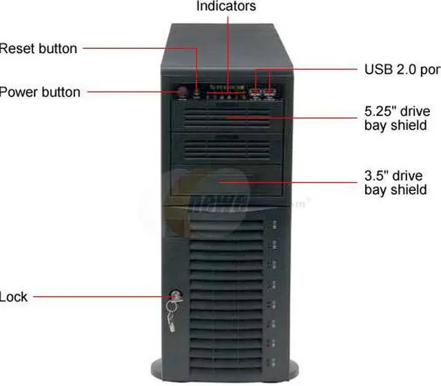 Alt view image 4 of 13 - SUPERMICRO CSE-743i-650B Black 4U Rackmount Server Chassis w/ 650W Power Supply 2 External 5.25" Drive Bays