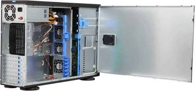 Alt view image 5 of 9 - SUPERMICRO CSE-743TQ-865B Black 4U Pedestal Server Case 865W 2 External 5.25" Drive Bays