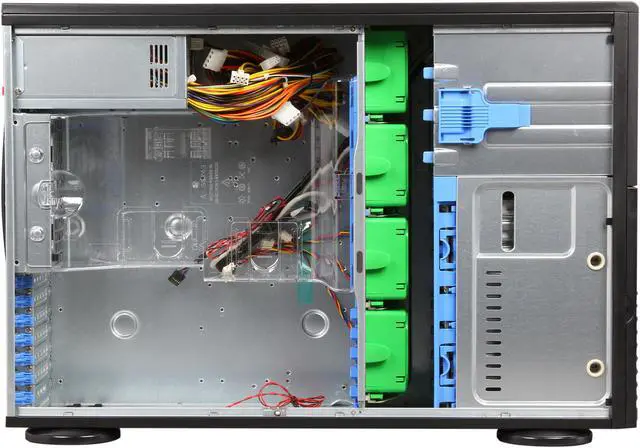 Alt view image 6 of 9 - SUPERMICRO CSE-743TQ-865B Black 4U Pedestal Server Case 865W 2 External 5.25" Drive Bays