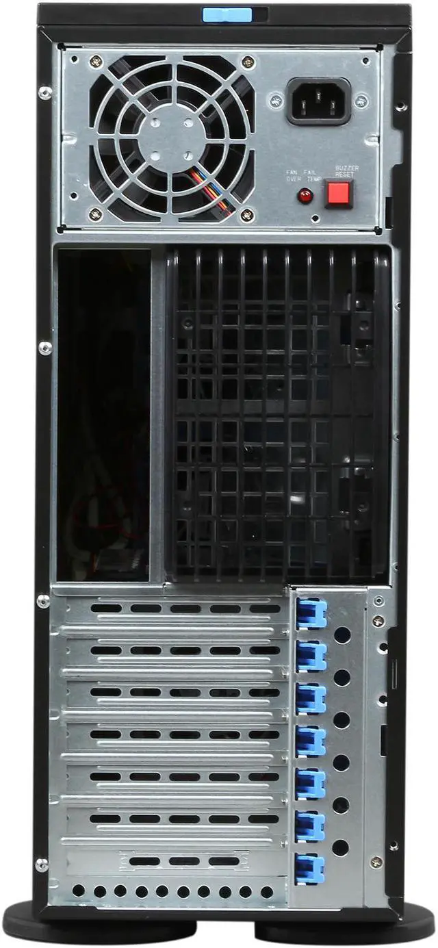 Alt view image 8 of 9 - SUPERMICRO CSE-743TQ-865B Black 4U Pedestal Server Case 865W 2 External 5.25" Drive Bays