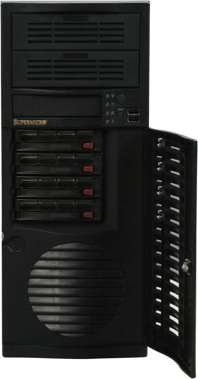 Alt view image 4 of 17 - SUPERMICRO SuperChassis CSE-733TQ-465B Black Mid-Tower Server Case 465W 2 External 5.25" Drive Bays