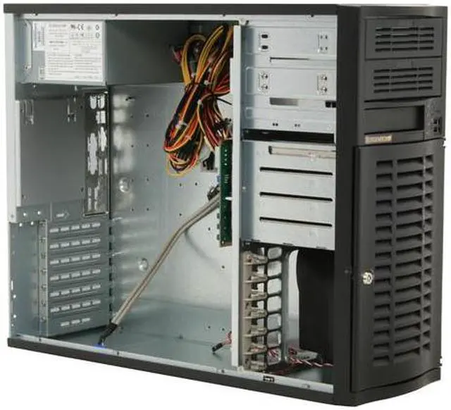 Alt view image 10 of 17 - SUPERMICRO SuperChassis CSE-733TQ-465B Black Mid-Tower Server Case 465W 2 External 5.25" Drive Bays