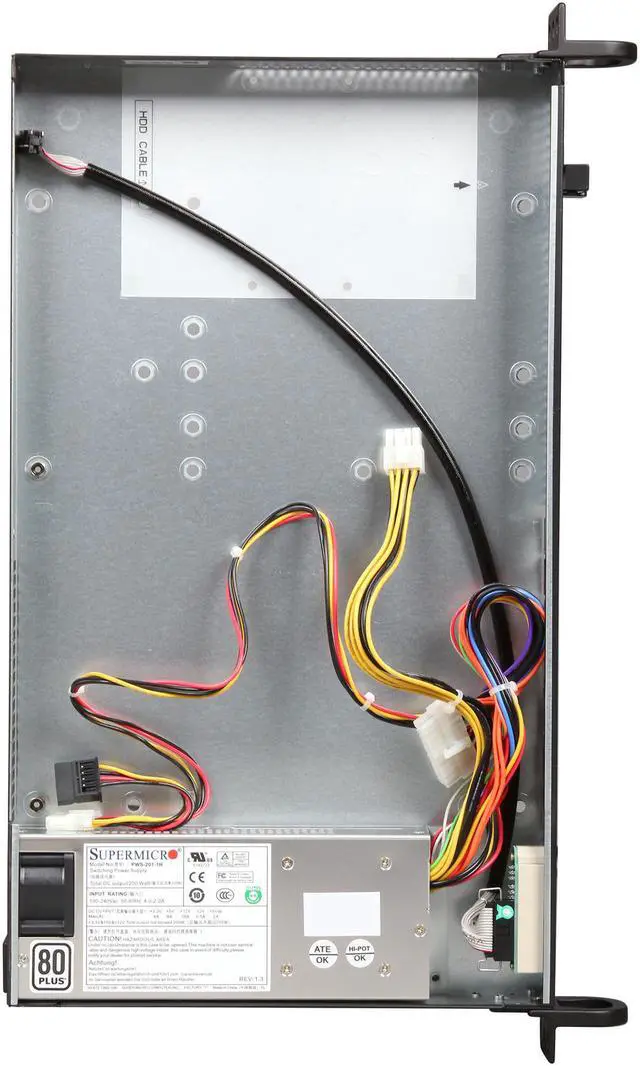 Alt view image 6 of 7 - SUPERMICRO CSE-503-200B Black 1U Rackmount Server Case 200W