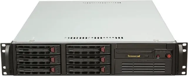 Alt view image 2 of 7 - SUPERMICRO CSE-822T-400LPB Black 2U Rackmount Server Case 400W Power Supply w/ PFC 1 External 5.25" Drive Bays