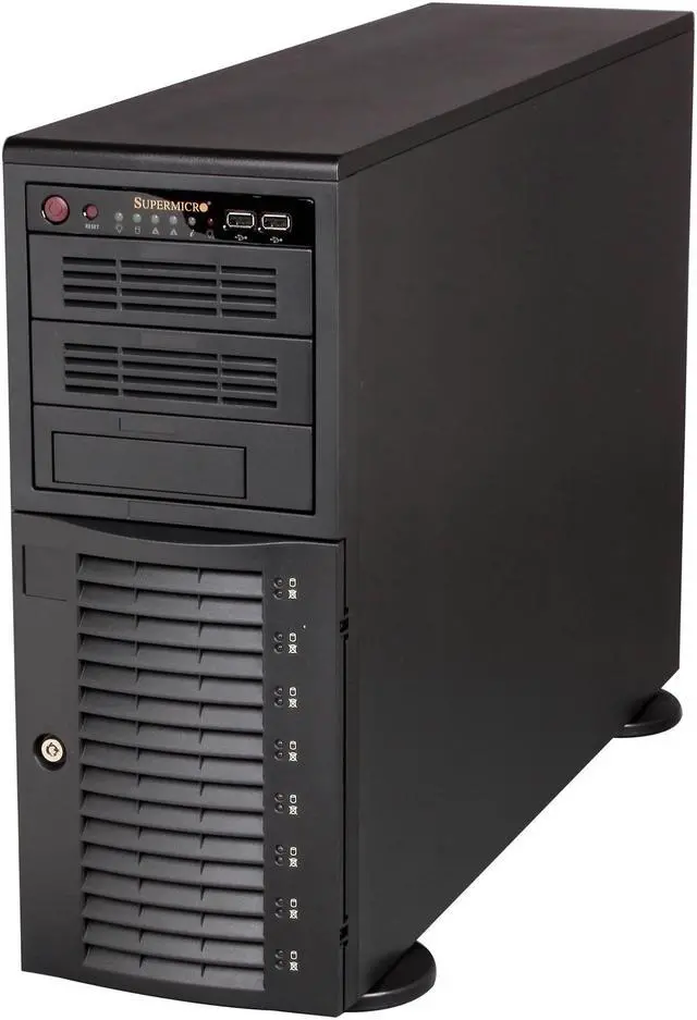 Alt view image 3 of 10 - SUPERMICRO SuperChassis CSE-743T-665B Black 4U Pedestal Server Case 665W 80PLUS Bronze 2 External 5.25" Drive Bays
