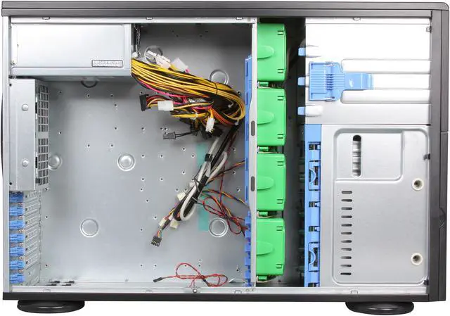 Alt view image 6 of 10 - SUPERMICRO SuperChassis CSE-743T-665B Black 4U Pedestal Server Case 665W 80PLUS Bronze 2 External 5.25" Drive Bays