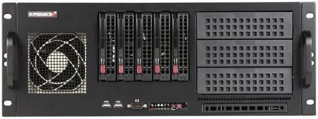 Alt view image 2 of 7 - SUPERMICRO CSE-842TQ-865B Black 4U Rackmount Server Chassis 865W 3 External 5.25" Drive Bays