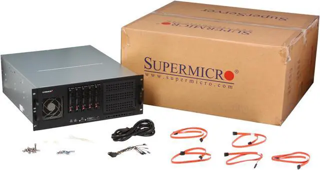 Alt view image 7 of 7 - SUPERMICRO CSE-842TQ-865B Black 4U Rackmount Server Chassis 865W 3 External 5.25" Drive Bays