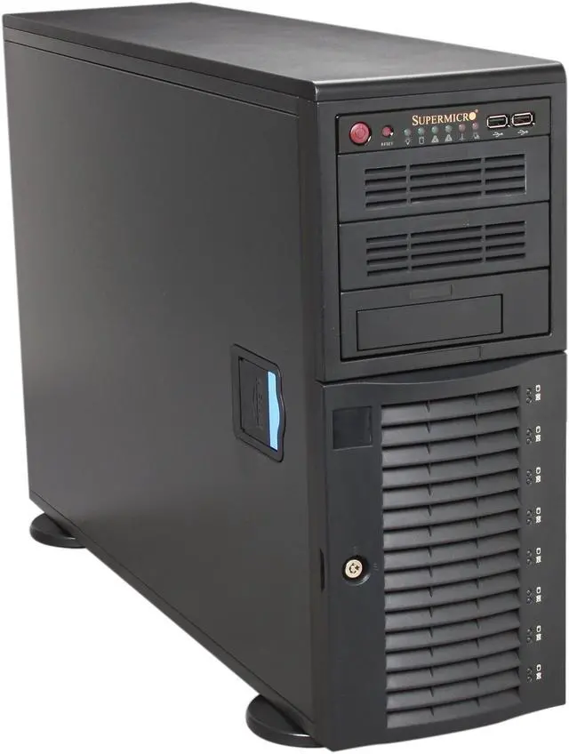 Main image of SUPERMICRO CSE-743T-500B Black Pedestal Server Case 500W 3 External 5.25" Drive Bays