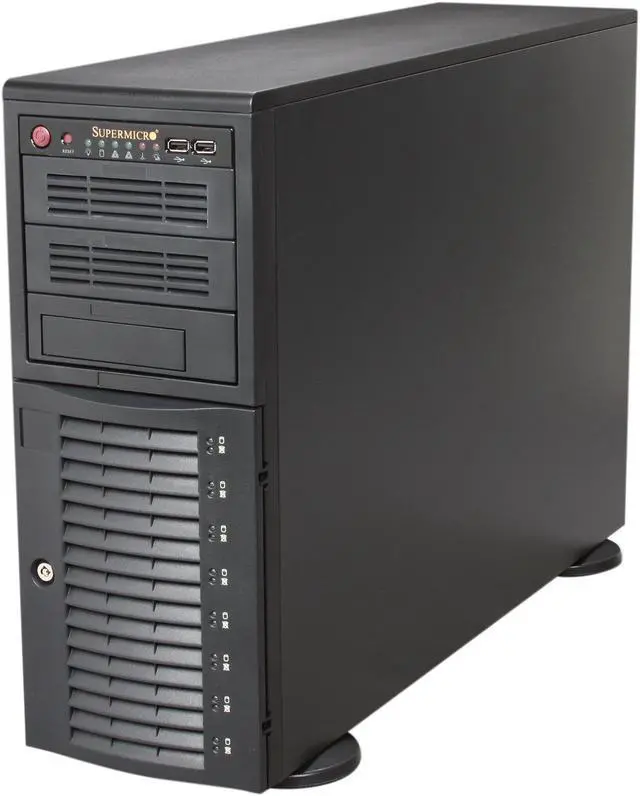 Alt view image 3 of 9 - SUPERMICRO CSE-743T-500B Black Pedestal Server Case 500W 3 External 5.25" Drive Bays