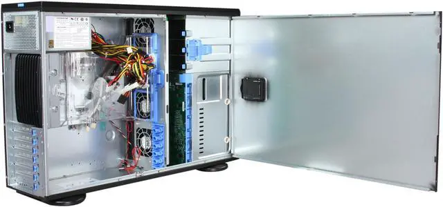 Alt view image 5 of 9 - SUPERMICRO CSE-743T-500B Black Pedestal Server Case 500W 3 External 5.25" Drive Bays